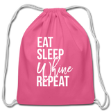 Eat, Sleep, Whine, Repeat - Cotton Drawstring Bag - pink