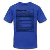 Masquerader Nutritional Facts T-Shirt (Unisex) - royal blue